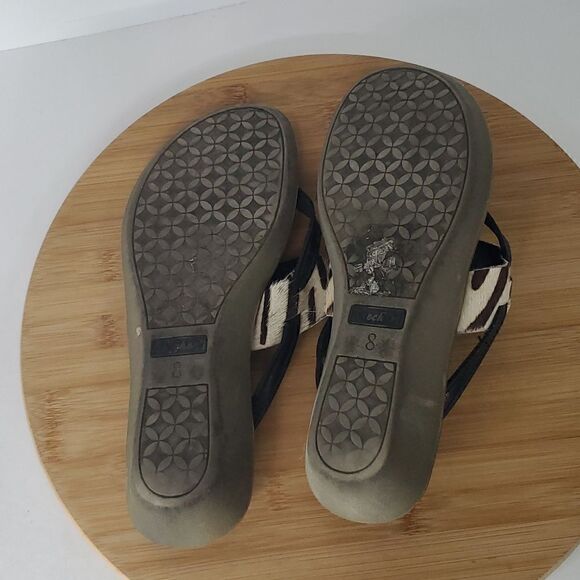 Skechers Luxe Foam Flip Flop Sandals Size 8 Black Animal Print - Picture 7 of 8